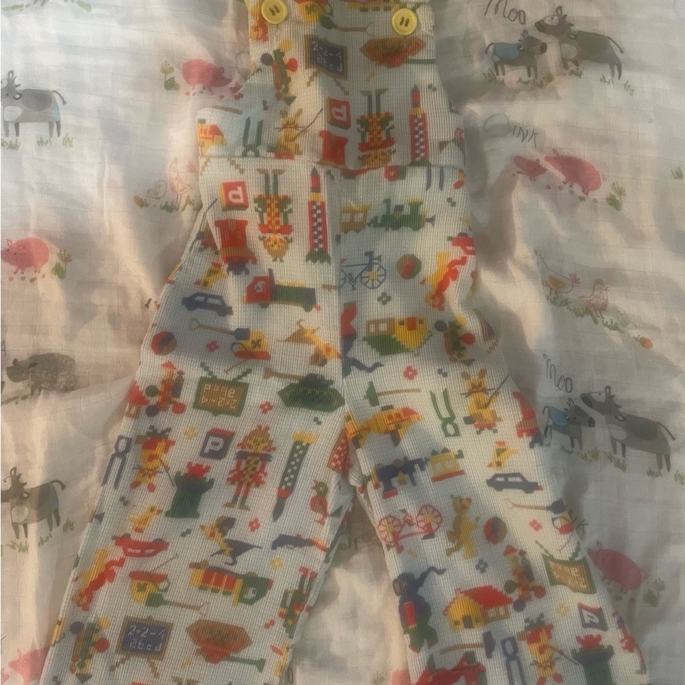 Vintage Red and White Artistic Overalls, Size 2 yrs, Great Preloved Condition